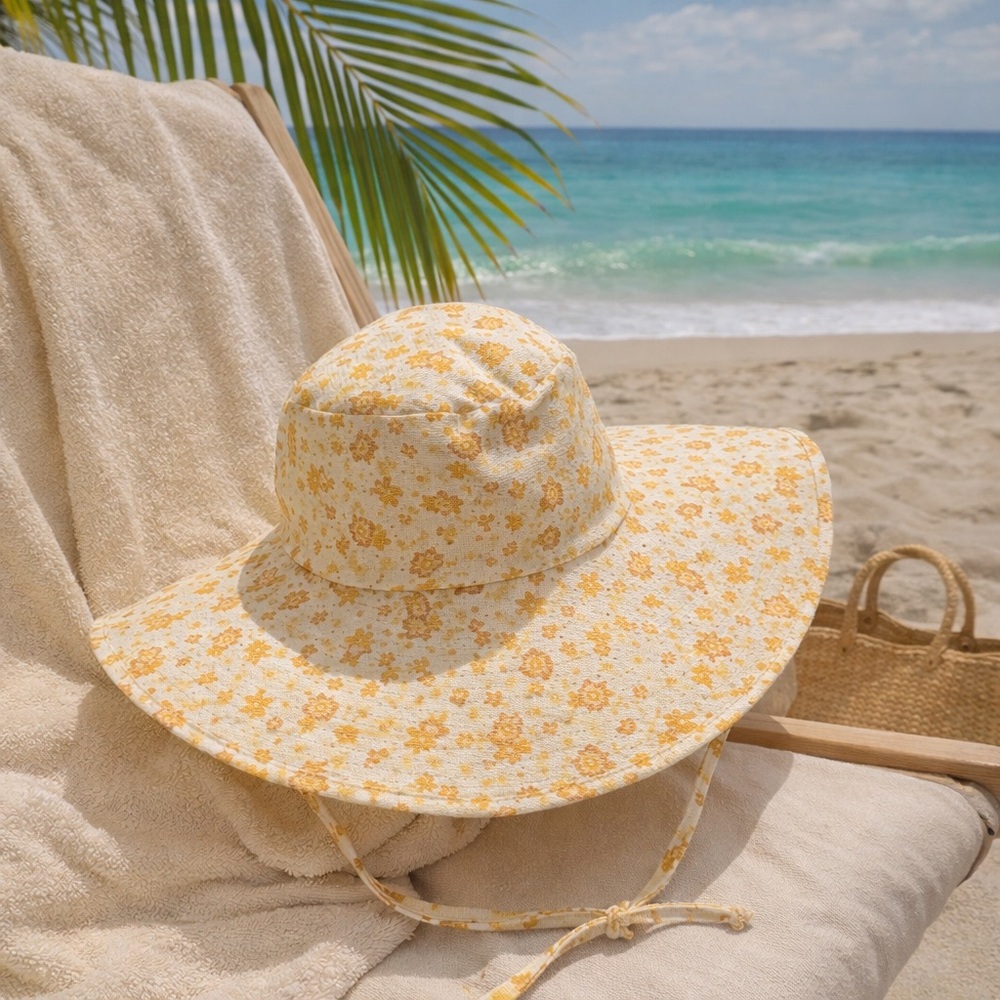 Lack of Color Floral Sun Hat S/M Wide Brim Beach Resort Vacation Chic NWT